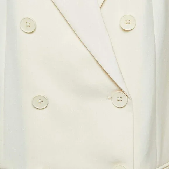 NWT Polo Ralph Lauren Cream Wool Double Breasted Women's Blazer $698 - Sz 8 Sz 6 - Picture 3 of 10